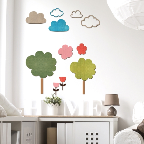 우드스티커 작은숲 컬러완제품