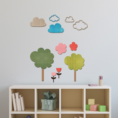 우드스티커 작은숲 컬러완제품