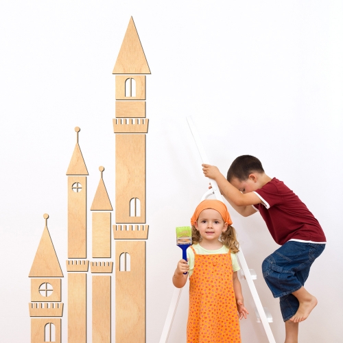 우드스티커 공주의성 반제품