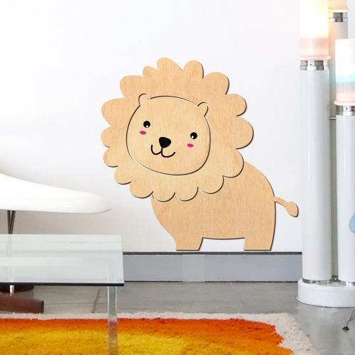 우드스티커 귀여운사자 반제품