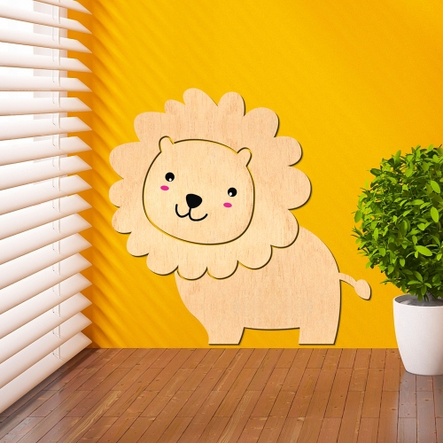 우드스티커 귀여운사자 반제품