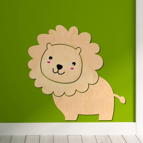 우드스티커 귀여운사자 반제품