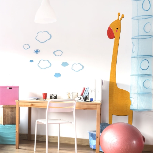 우드스티커 귀여운기린 컬러완제품