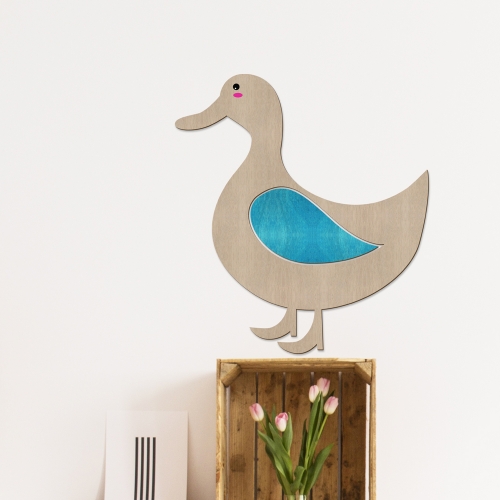 우드스티커 귀여운오리 컬러완제품