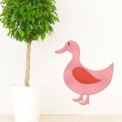 우드스티커 귀여운오리 컬러완제품