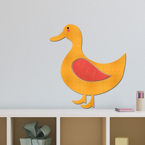 우드스티커 귀여운오리 컬러완제품