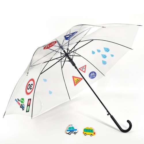 [탑키드] 교통안전 투명 우산 꾸미기(투명 방수 스티커 포함)
