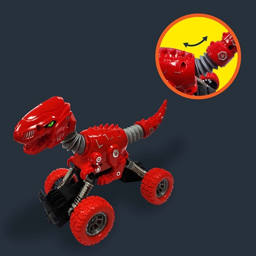 팝튜브 다이노 4륜 풀백 미니카 꼬리와 목이 늘어나는 공룡 자동차 장난감