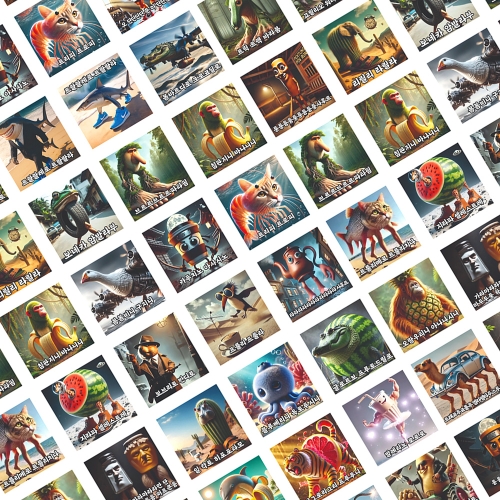 이탈리안 브레인롯 캐릭터 스티커 80매 프리쿠라 도무송 퉁퉁퉁사후르 트랄라레오