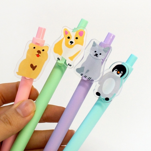 아크릴 젤펜 동물 (쿼카/펭귄/고양이/웰시코기)