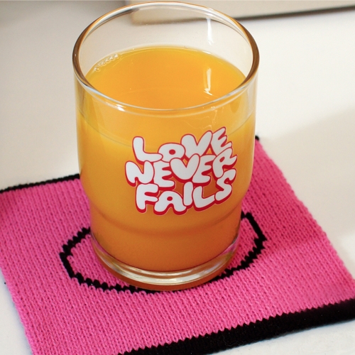 보킷 유리컵 말씀 디자인 245ml