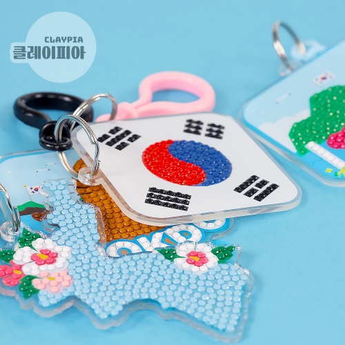 독도 보석십자수 키링