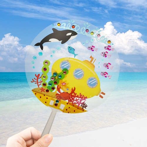 원형 투명 부채 (10개세트)