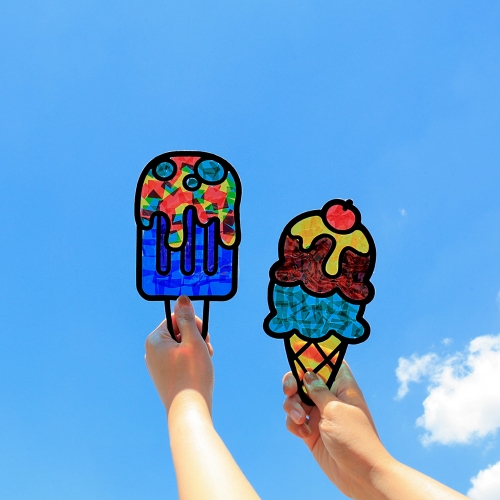 [오늘놀이] 아이스크림 썬캐쳐(2종 택1/셀로판지/KC인증)