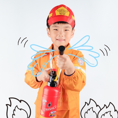 [오늘놀이] 우리동네 소방관놀이(소화기 물총, 신분증 포함/역할놀이/KC인증)