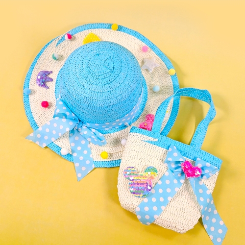 [만꾸] 썸머 밀짚모자 가방세트