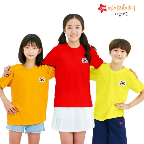 국산 시원한 쿨론 반팔 티셔츠 기능성 스포츠웨어 쿨티 _고급 와펜자수 대한민국 태극기