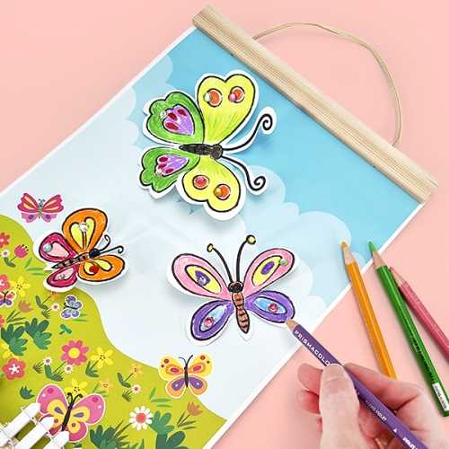 [탑키드] 컬러링 입체 나비 족자 만들기(다회용 액자)