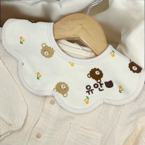 아기 턱받이 자수 이니셜 침받이 이유식 임신 출산 선물