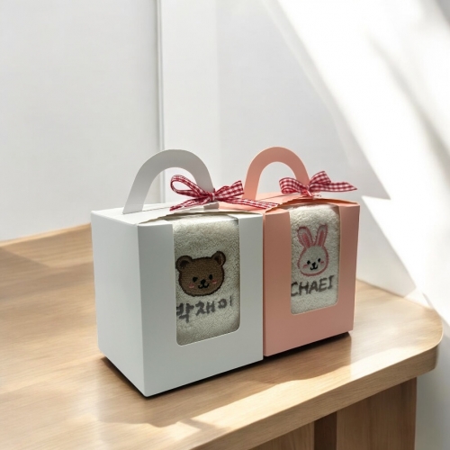 어린이집 유치원 수건 손수건 이름 자수 40수 토끼 곰 캐릭터