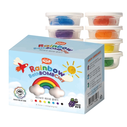 키저스 에코비 국산 레인보우 배쓰밤 클레이 버블클렌저 4색 아기 유아 거품 목욕 입욕제