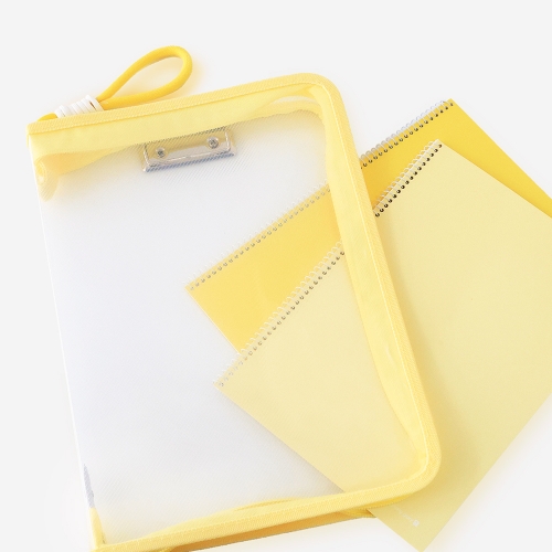 [오아트] A4 반투명 클립 지퍼 파일(4종 택1/수업도구/바인더)