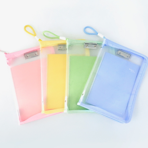 [오아트] A4 반투명 클립 지퍼 파일(4종 택1/수업도구/바인더)