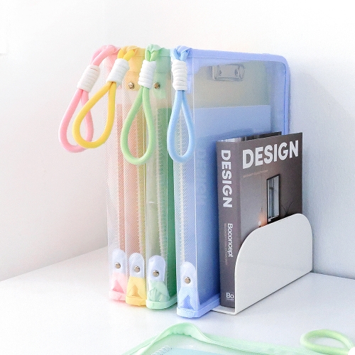 [오아트] A4 반투명 클립 지퍼 파일(4종 택1/수업도구/바인더)