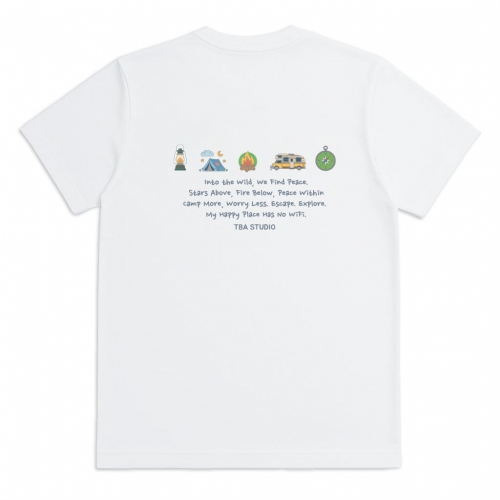 [TBA테디베어어패럴]친환경 소로나 캠핑패밀리 공용 베이직 라운드 셔츠