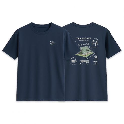 [TBA테디베어어패럴]친환경 소로나 캠핑패밀리 공용 베이직 라운드 셔츠