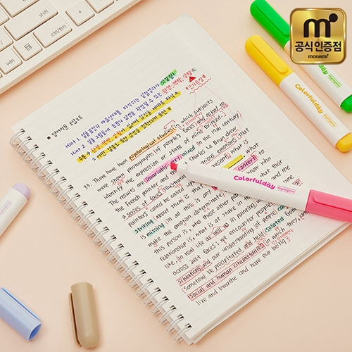 [모나미] NEW 칼라풀데이 형광펜 낱자루