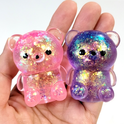 미니곰 반짝이 슈가볼 주물럭 말랑이 스퀴시 (12개)