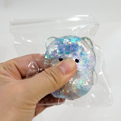 미니곰 반짝이 슈가볼 주물럭 말랑이 스퀴시 (12개)