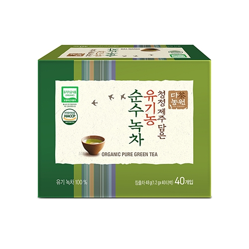 [다농원] 청정 제주담은 유기농 순수 녹차 40T