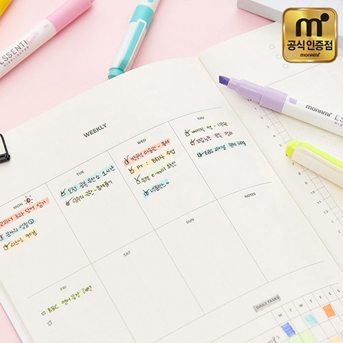 [모나미] 에센티 트윈 형광펜 (16색 택1)