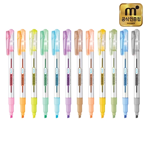 [모나미] 에센티 소프트 형광펜 파스텔컬러 (12색 택1)