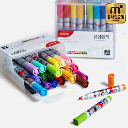 [모나미] 유성매직 24색 둥근닙