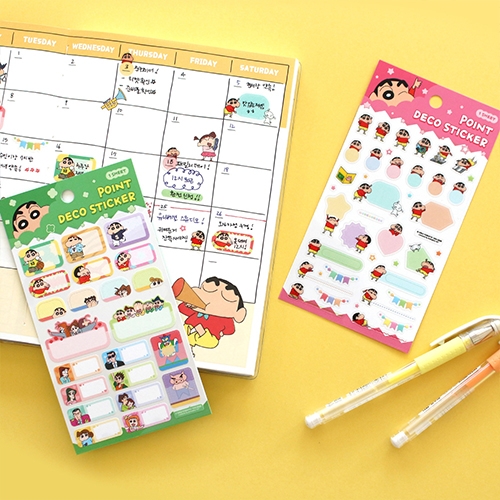 [학산] 짱구는못말려 포인트 데코 스티커 (2종 택1)