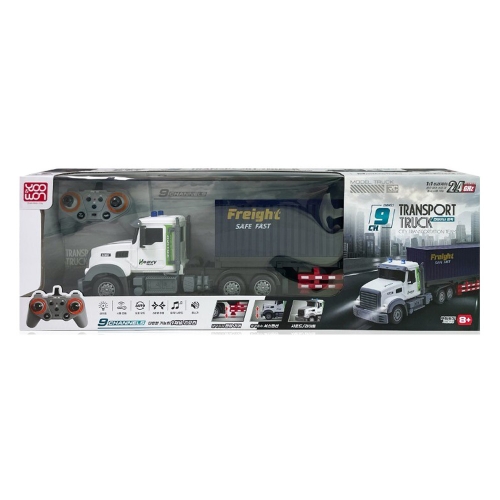 리얼 디테일 고퀄리티 컨테이너 트럭 RC카 오토 모드 사운드 장난감 트레일러 분리가능 충전식