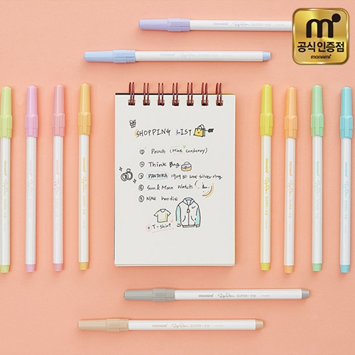 [모나미] 사인펜 슈퍼 파스텔 컬러 12색