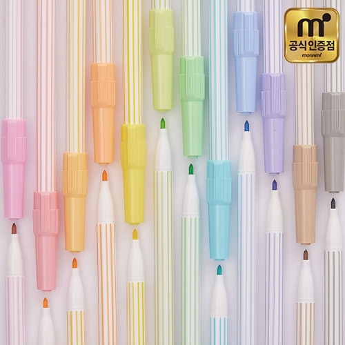[모나미] 사인펜 슈퍼 파스텔 컬러 12색