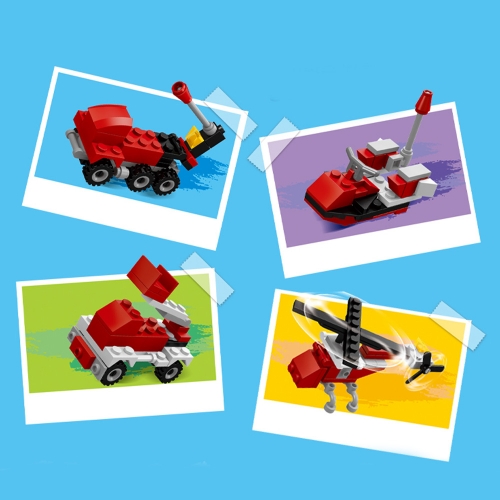 클래식 레드 1000PCS 호환블럭 기본형+소방+군대 리필 블록 놀이 장난감