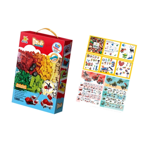 클래식 레드 1000PCS 호환블럭 기본형+소방+군대 리필 블록 놀이 장난감