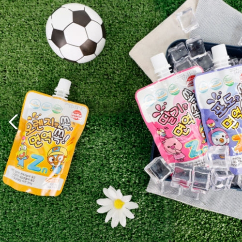 뽀로로 아연담은 면역 쏙 100ml  (10개) 딸기맛, 포도맛, 오렌지맛 택1