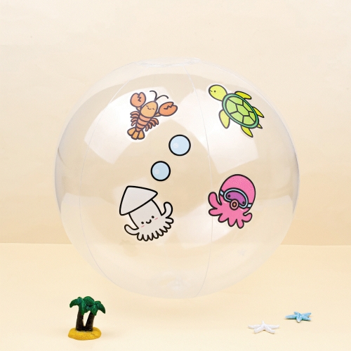 [오늘놀이] 투명 비치볼 꾸미기(물놀이용품/스티커 추가 옵션/KC인증)