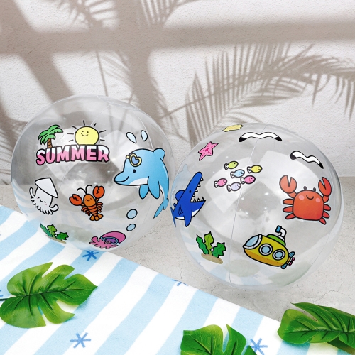 [오늘놀이] 투명 비치볼 꾸미기(물놀이용품/스티커 추가 옵션/KC인증)
