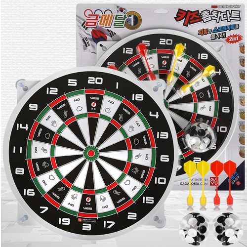 금메달 키즈 흡착 다트 표적다트판 큐방 뽁뽁이 부착 장난감