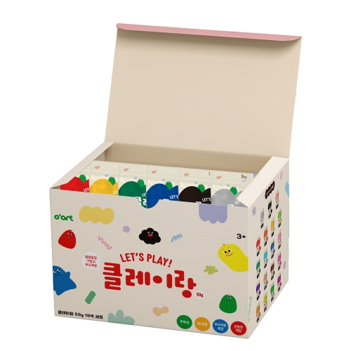 [오아트] 클레이랑 50g 지퍼백 19색 패키지 세트(점토/촉감놀이/KC인증)