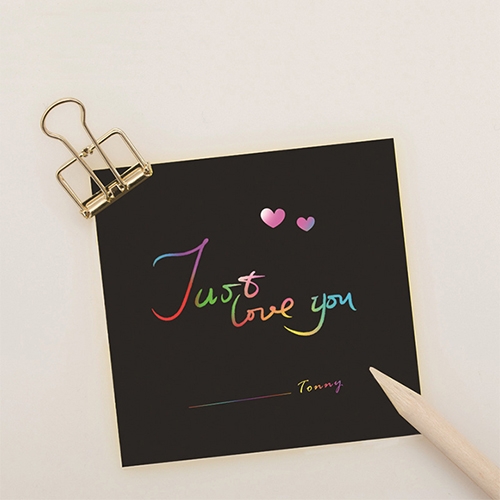 [아트필드] 레인보우 스크래치 노트 100장 (모양판/전용펜 포함)