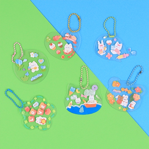 [아이디몬] 모양 PET 키링세트